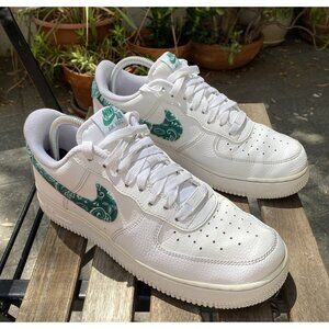 Nike Air Force 1 Low '07 Essential White Green Paisley Women's 9.5 DH4406-102